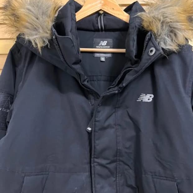 뉴발란스 남성 블랙 덕다운패딩점퍼 패트롤숏패딩 95