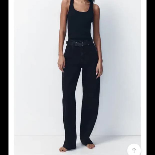 [36] ZARA JEANS TRF WIDE LEG 하이웨이스트 블랙