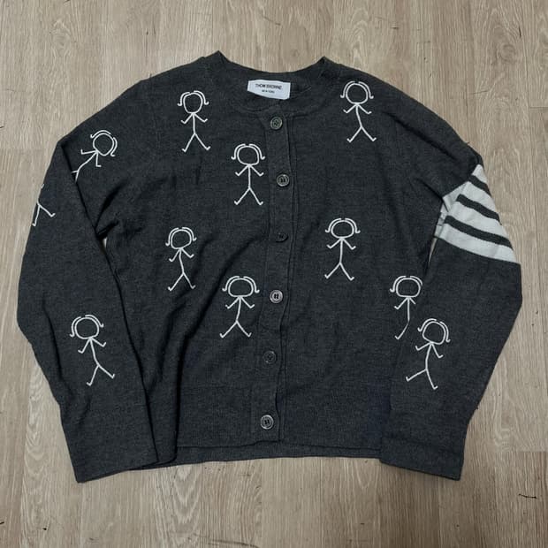 톰브라운 여성 시그니처 라인 라운드 니트 가디건 