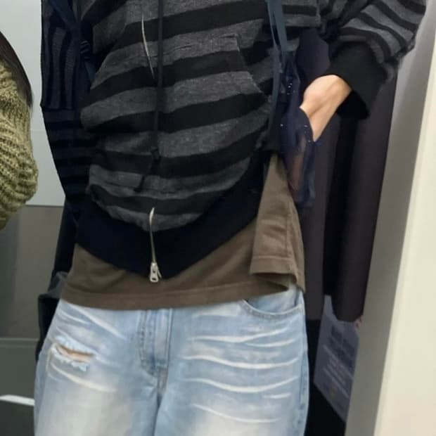 M) SATUR 와이드 워시드 커브드 데님 팬츠 라이트 블루