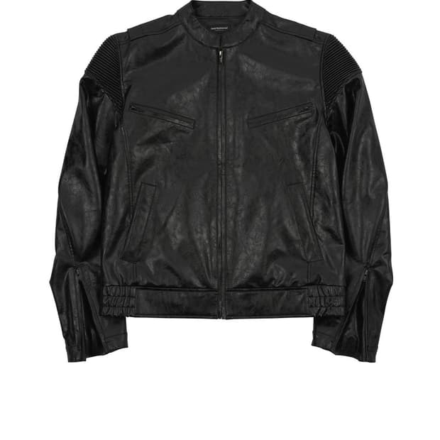 구매) FAR FAUX CRACKED TEXTURE LEATHER JAC