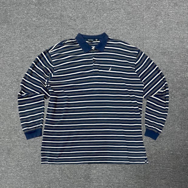 노티카 스트라이프 긴팔 카라티 (XL)