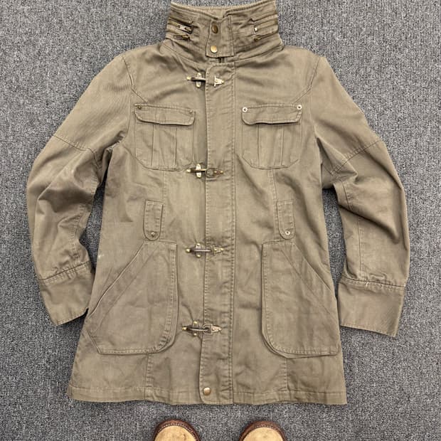 PRESQUE TOUT 빈티지 여성 후크 올리브 야상