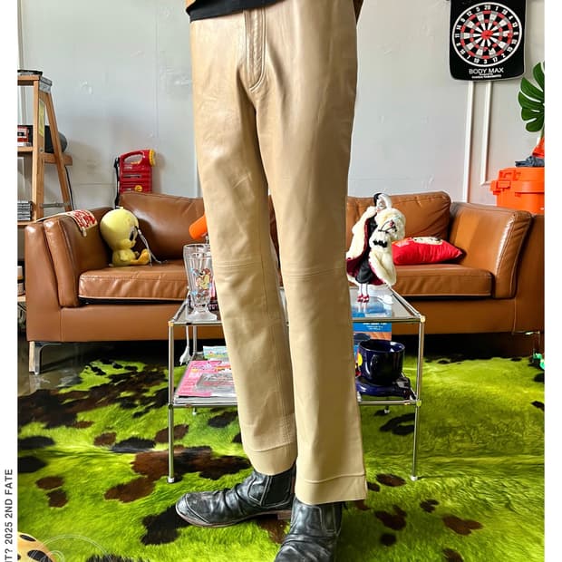 LUFRAN Real Lamb Leather Trouser Pants