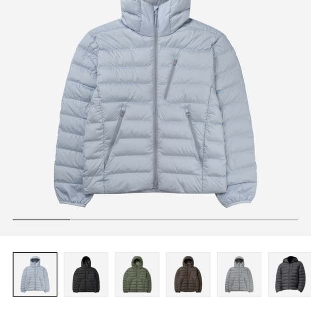 무탠다드 시티 레저 경량패딩 클라우드 블루 색상