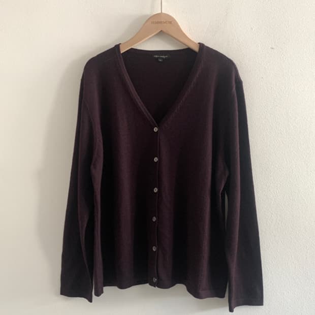 (Vintage)Button Loose Cardigan(Violet)