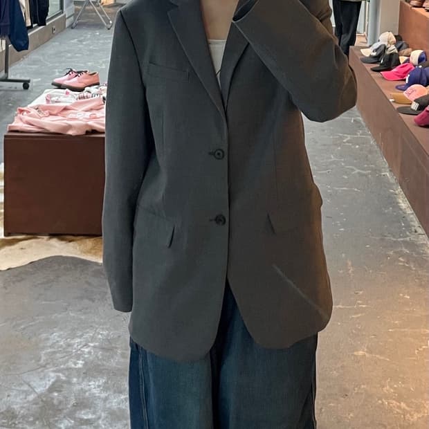 인사일런스 그레이 블레이저 자켓 H1846