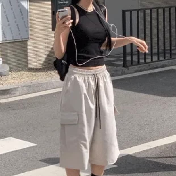 에이블리 모디무드 버뮤다 카고팬츠