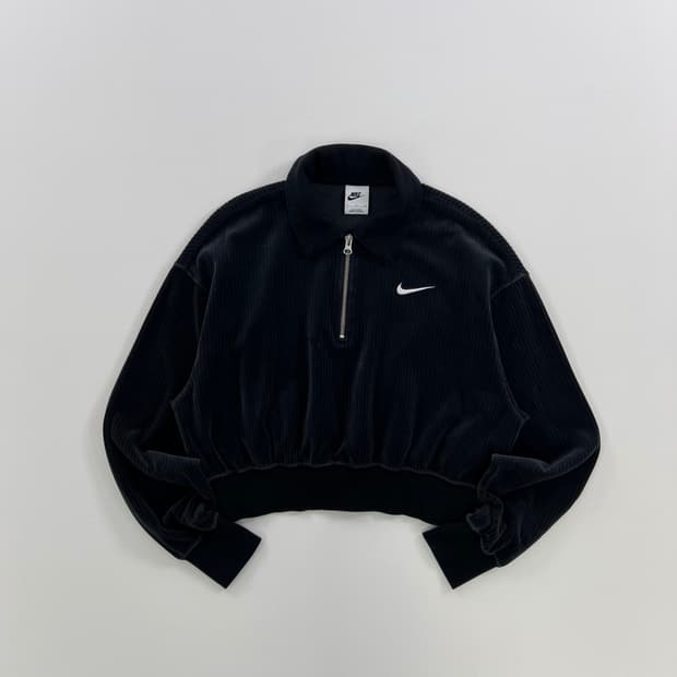 나이키 코듀로이 크롭 하프집업