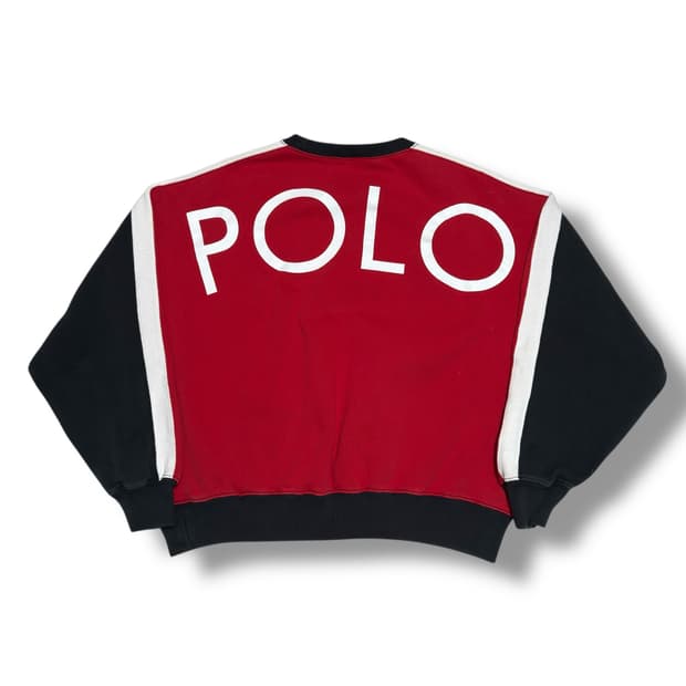 Polo Ralph Lauren 빅로고 블랙 레드 배색 맨투맨