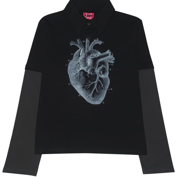 Kater 카터 Heart PK layered long sleeve BL