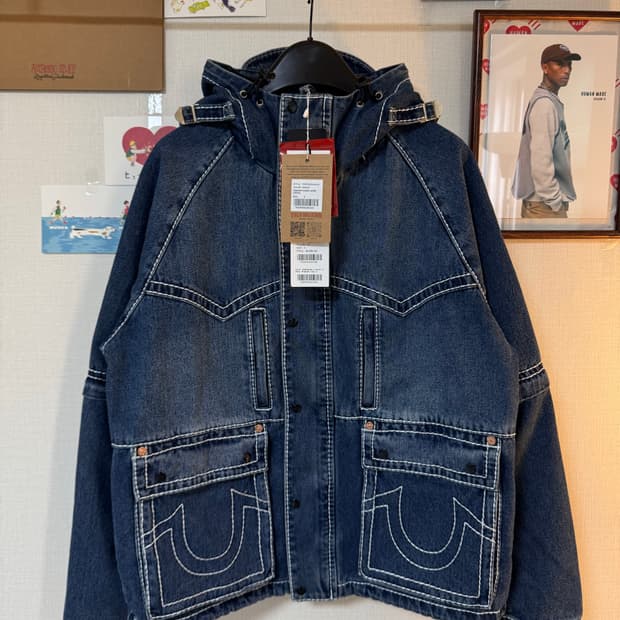 (새상품)트루릴리전 x 페치 세퍼레이트 후드 자켓 인디고