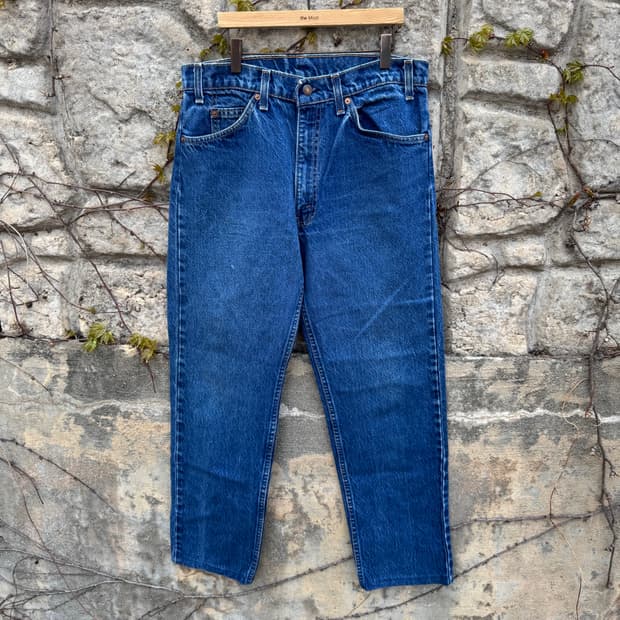 80s 리바이스 빈티지 505 오렌지탭 워싱 데님 팬츠 34