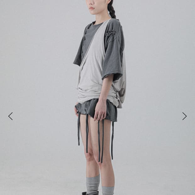 구함) tiles - Rope Half Sleeve (charcoal)
