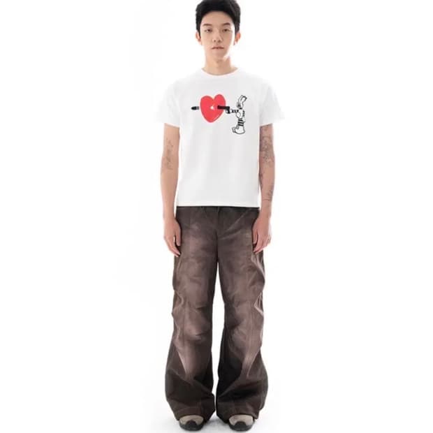 Sprayed Denim Pants 