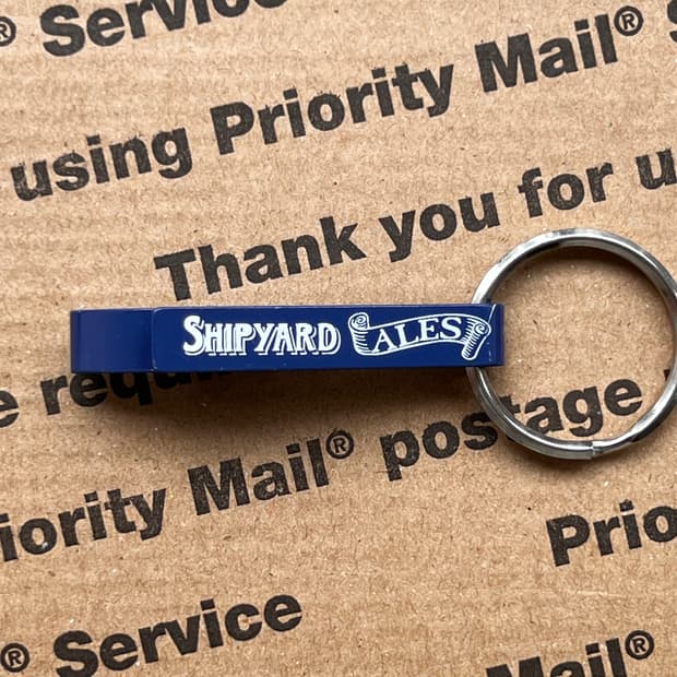 90s vtg Shipyard Ales Opener Keyring