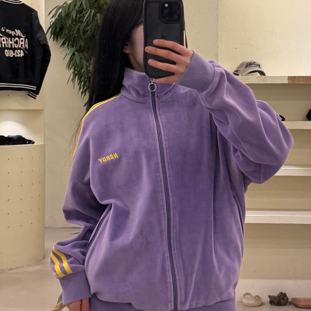 널디 벨벳 퍼플 져지 U135