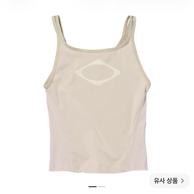 미스치프 롬버스 컬러 블록 슬리브리스 베이지 s