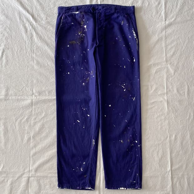 빈티지 오리지널 페인팅 프렌치 워크팬츠 005