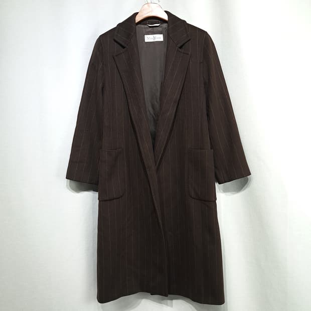 CL003 S/M 막스마라 이탈리아 울&앙고라 핀스트라이프 코트