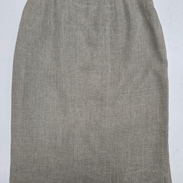 버버리 베이지 H라인 스커트