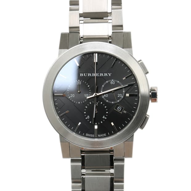 버버리 워치 크로노그래프 블랙 체크 다이얼 시계 BU9351
