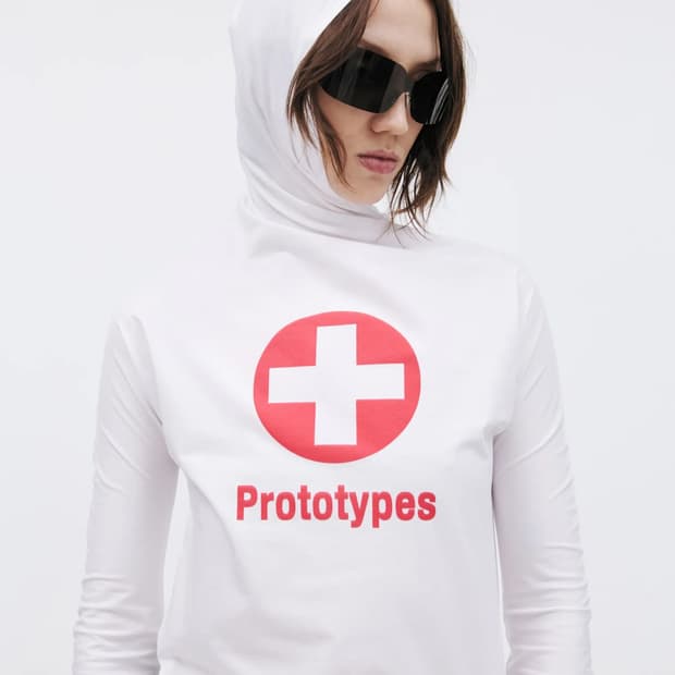 [S/M,L/XL]프로토타입스 후드 티셔츠/화이트