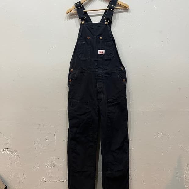 90년대 Round House 캔버스 더블니 오버롤 Made in USA