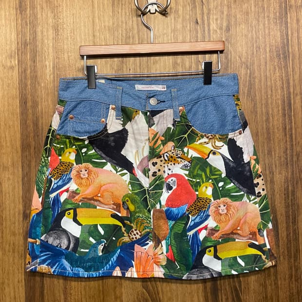 Levi's patterned denim skirt