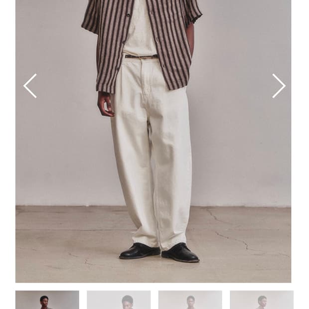 아트이프액츠 원턱커브데님팬츠오프화이트 S