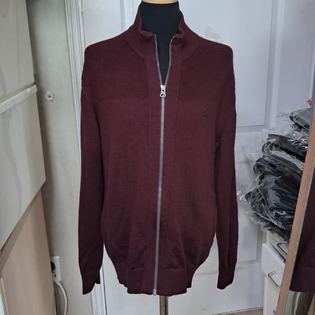 헤지스 남성 니트 집업 가디건 95