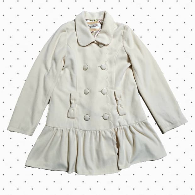 리즈메로 프릴 리본 코트 아이보리 리즈멜로 리즈리사