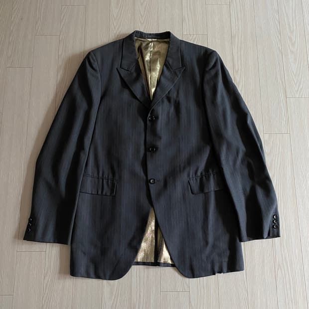 [L] 꼼데가르송 옴므 플러스 06SS 그레이 스트라이프 블레이저