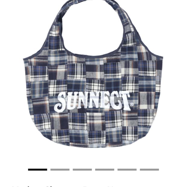 써넥트 마드라스 체크 숄더백 네이비