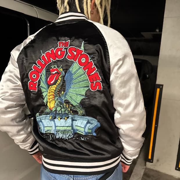 롤링 스톤즈 스타디움 드래곤 새틴 봄버 자켓