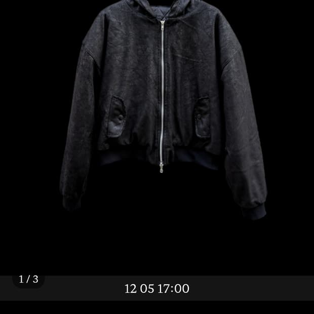 프리아큐파이 크랙 스킨 후드 봄버 재킷