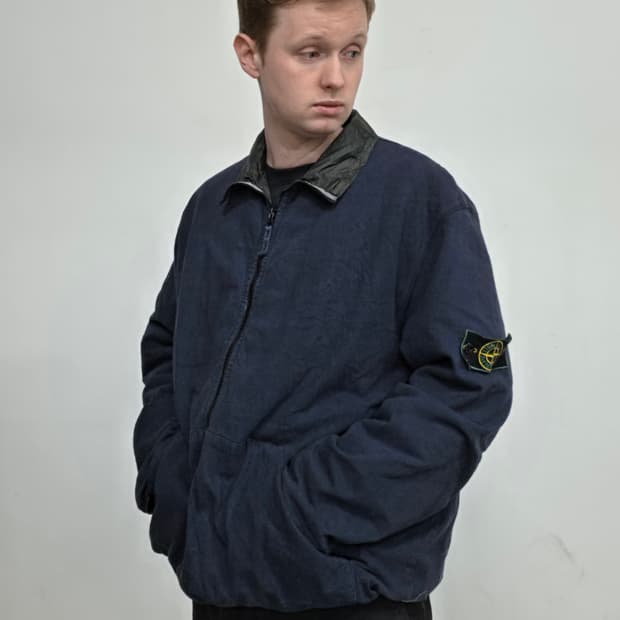 96SS 스톤 아일랜드 그린 엣지 리버서블 집업 재킷
