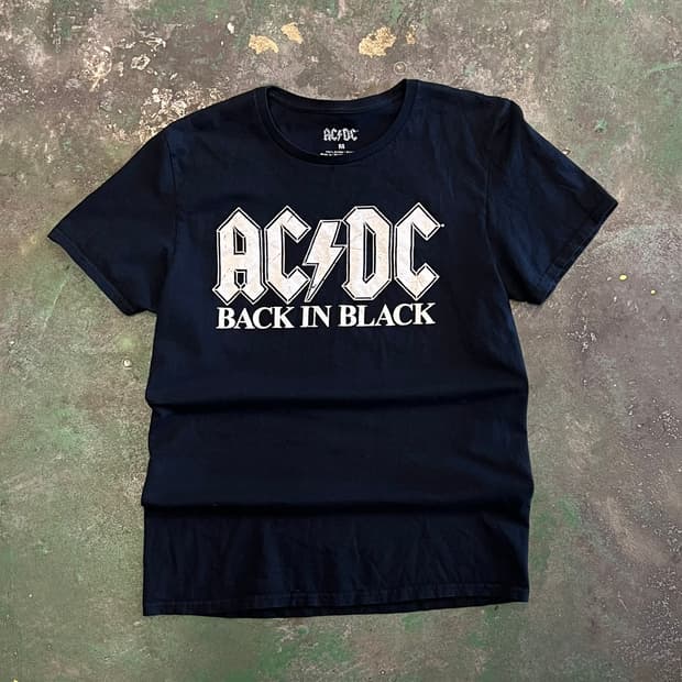 [M] ACDC Back in Black 블랙 빈티지 밴드티