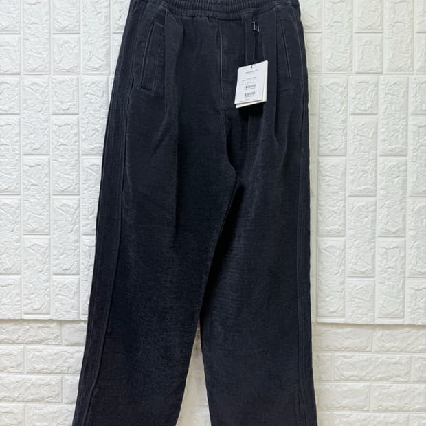 (25fw 새상품)우영미 네이비 밴딩 벨벳 데님 팬츠(46)