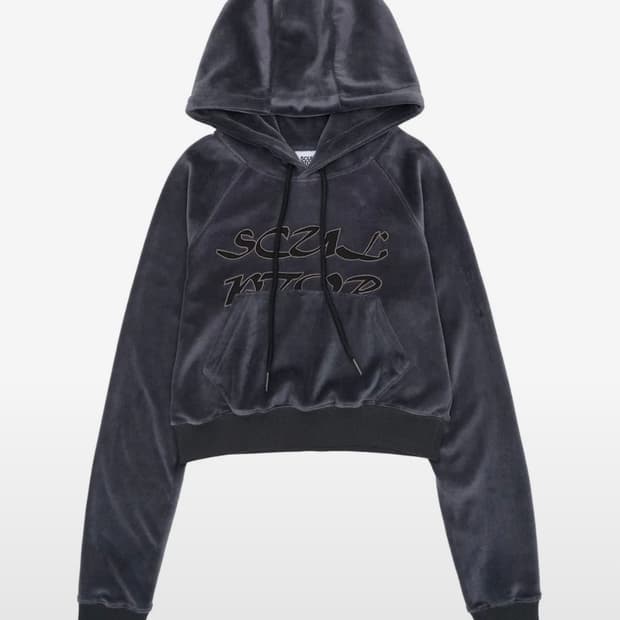 스컬프터 크롭후디 차콜