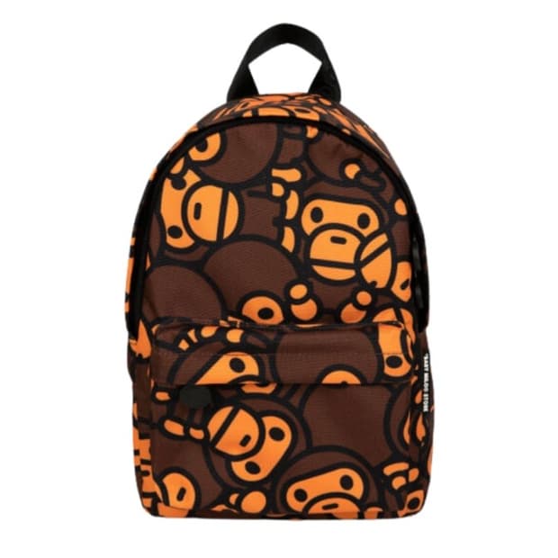 베이프 베이비 마일로 앤 프렌즈 카모 스몰 미니 백팩 브라운