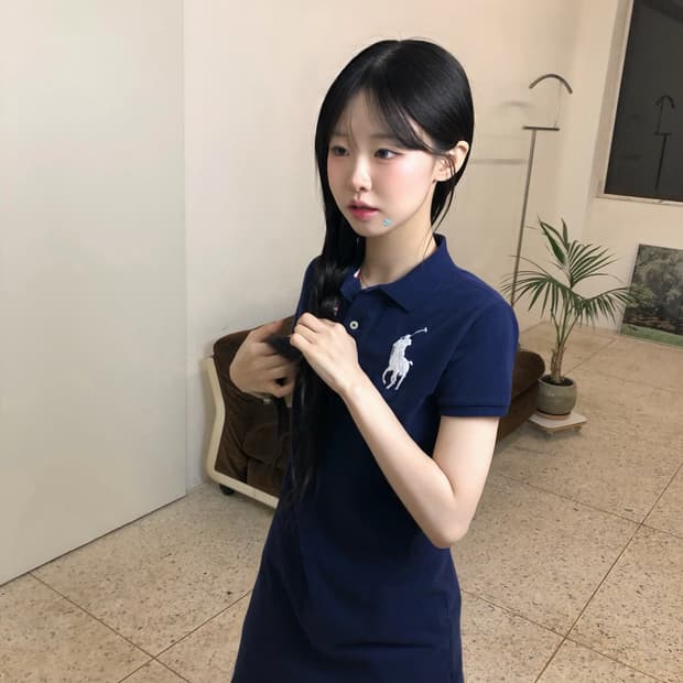 폴로 빅포니 USA 카라 원피스 네이비