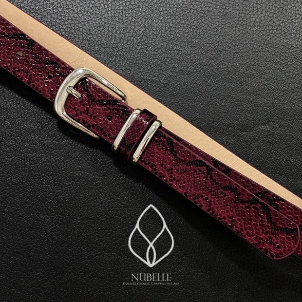 🌗 Python snake belt / 뱀피 스네이크 가죽 벨트
