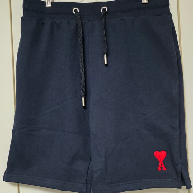 아미 스몰 하트 로고 네이비 반바지 M