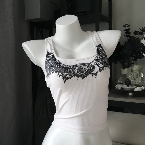 ༒ Bat Printed Sleeveless