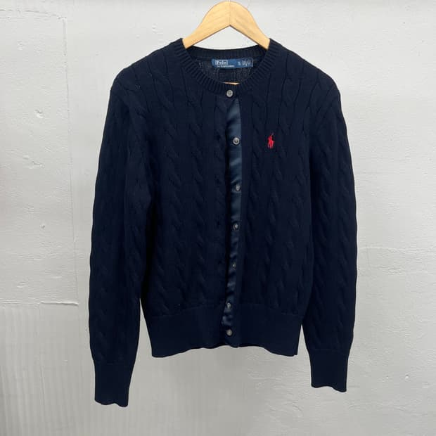 F) POLO RALPH LAUREN CABLE BUTTON KNIT