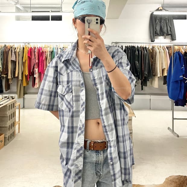 WRANGLER ombre western shirts 옴브레 체크 셔츠