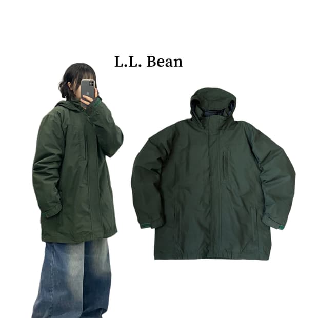 엘엘빈 고프코어 풀오버 카키 바람막이 점퍼 자켓