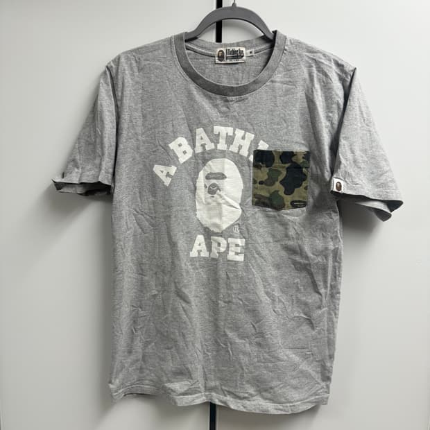 a bathing ape aape 베이프 og 카모 포켓 그레이 반팔M