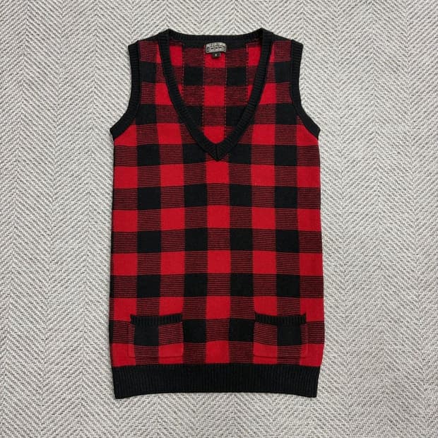 폴로진스 체크 니트 베스트 v1671